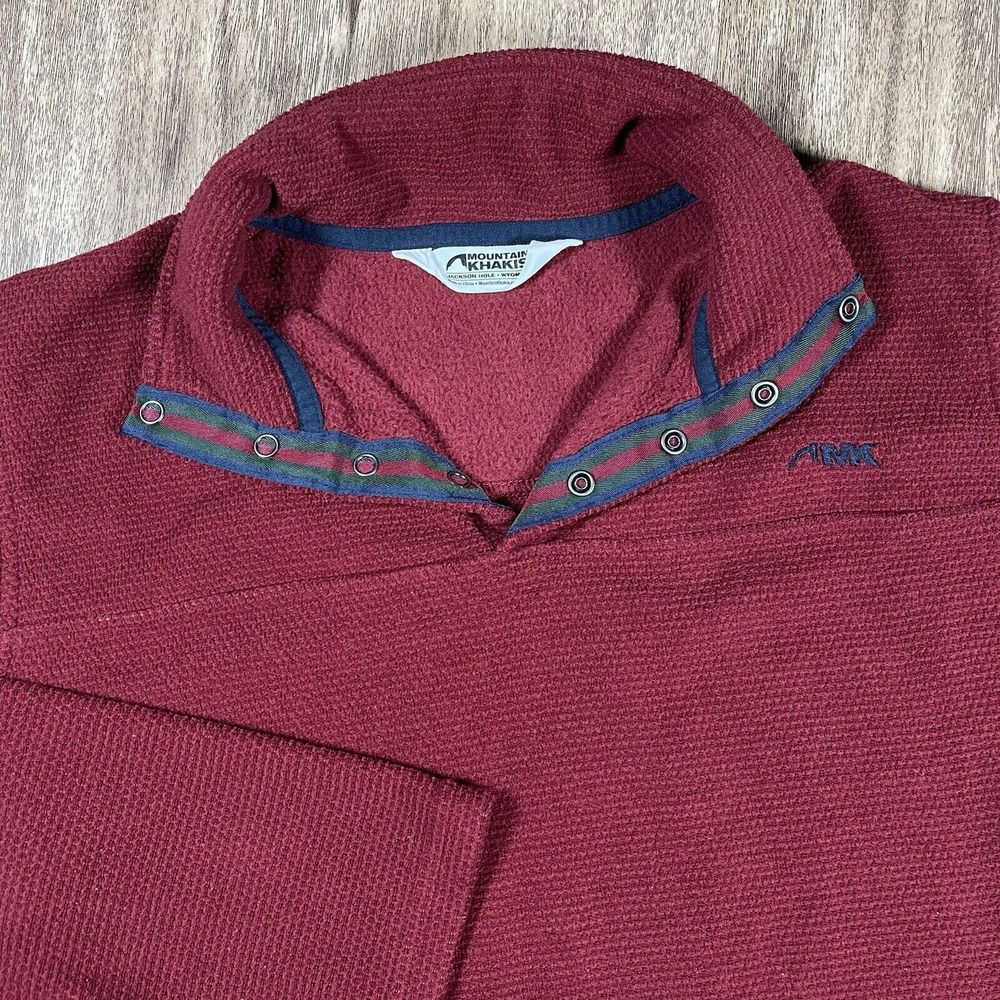 Mountian Khakis Men's Small Deep Red Fleece Lined 1/4 Snap Lightweight Pullover